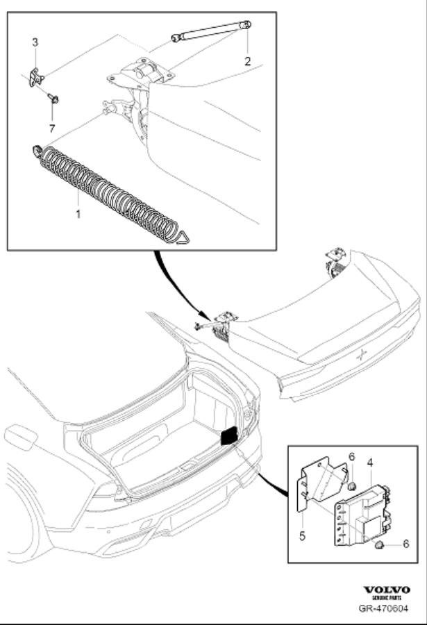 Diagram Operating, tailgate for your 2012 Volvo XC60   