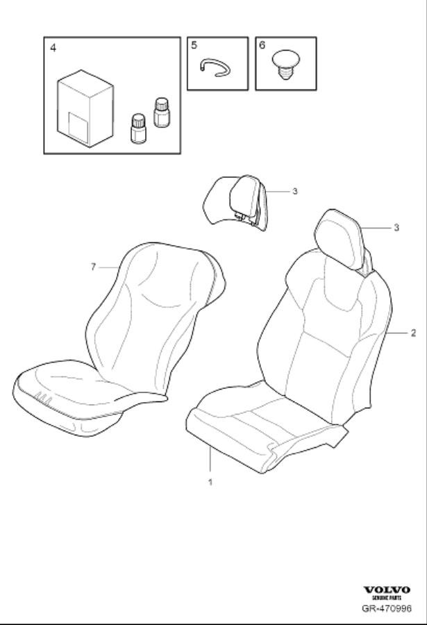 Diagram Upholstery front seat for your 2016 Volvo XC90   