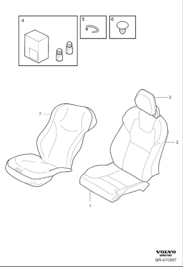 Diagram Upholstery front seat for your 2021 Volvo XC60   