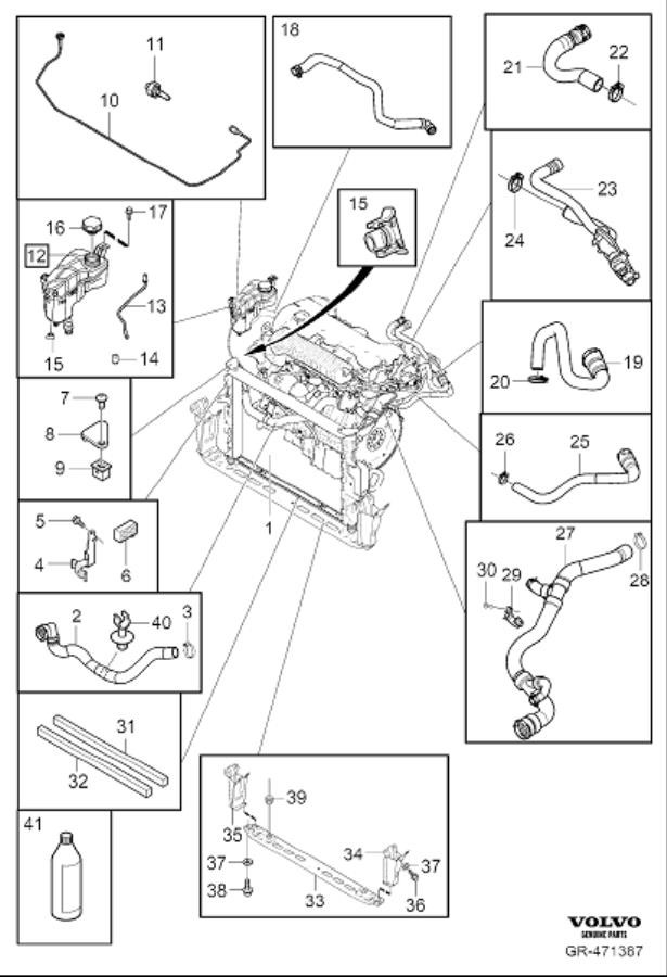 Diagram Radiator and connections for your Volvo XC60  