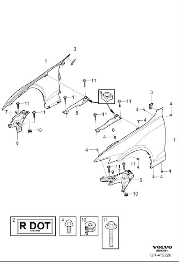 Full size assembly image of Front wing, front fender (1/1)