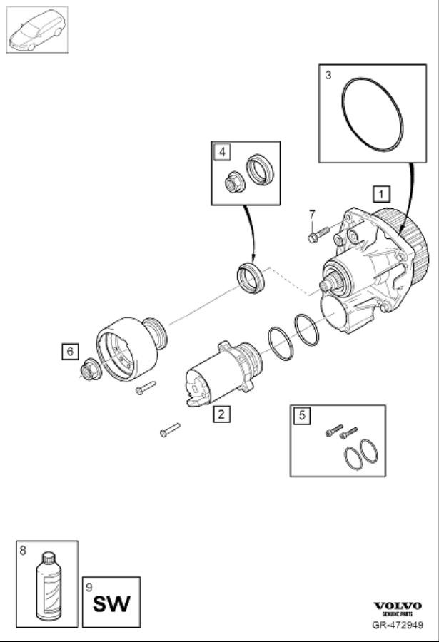 Diagram Active On demand Coupling, AOC for your Volvo XC90  