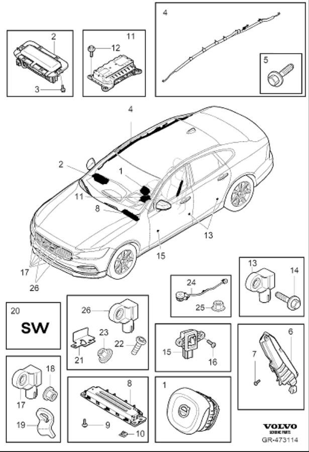Diagram Airbag for your Volvo V90 Cross Country  