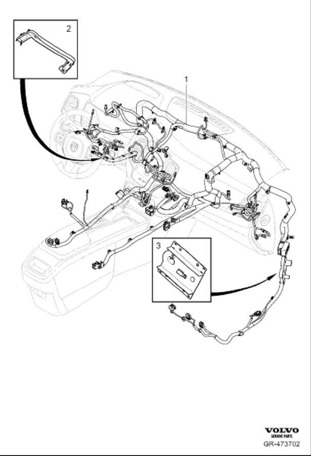 Diagram Cable harness dashboard for your 2007 Volvo V70   