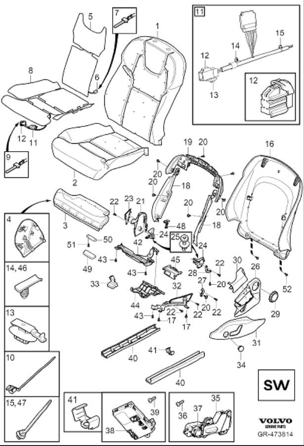 Full size assembly image of Front seat padding panels (1/1)