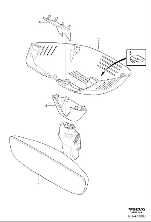 Diagram Internal rearview mirror for your 2023 Volvo V60 Cross Country   