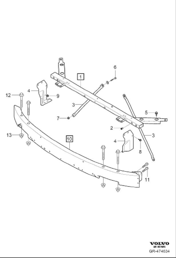 Diagram Front section for your Volvo S60 Cross Country  