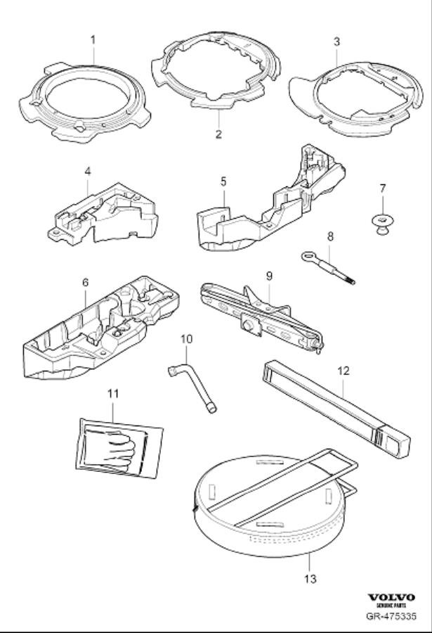 Diagram Tools and jack for your 2023 Volvo V60 Cross Country   