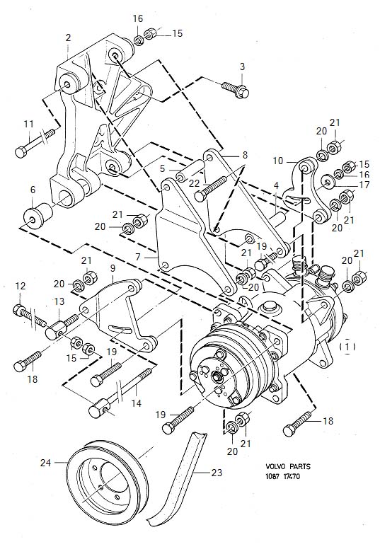 Diagram Compressor mountings for your 2021 Volvo XC60   