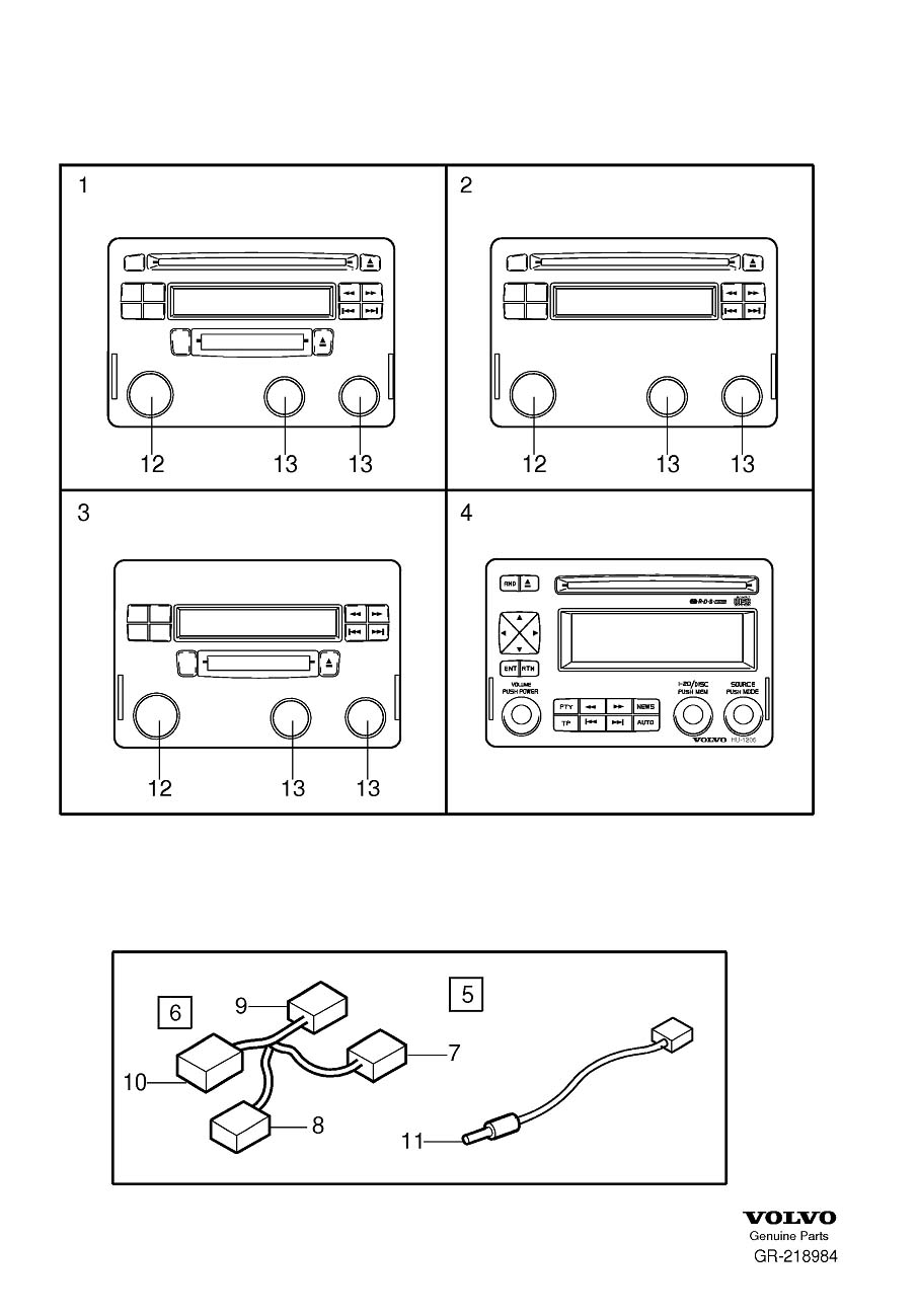 Diagram Audio, radio for your Volvo S40  