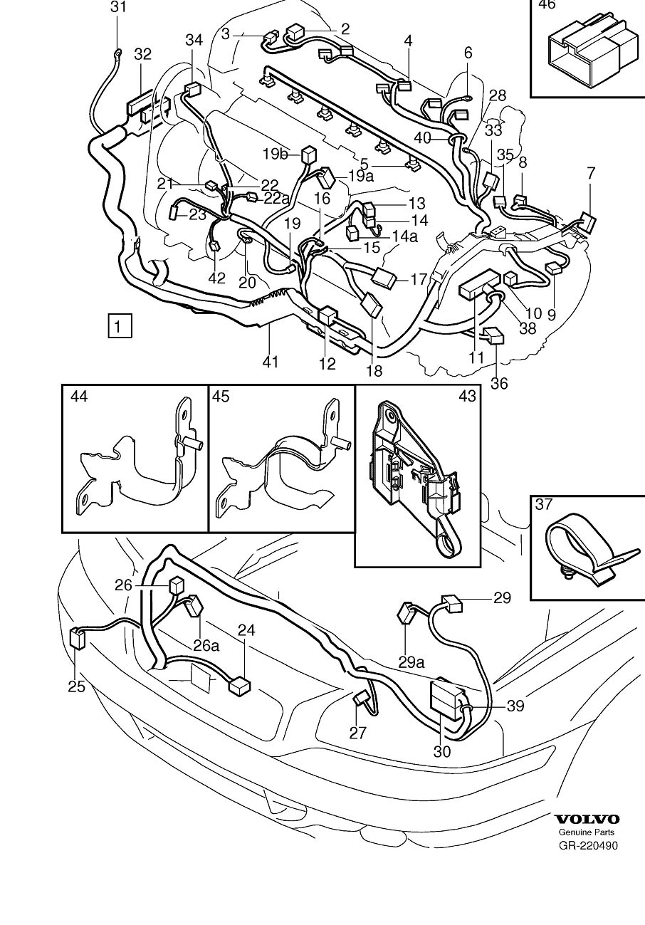 Diagram Cable harness, Cable harness engine for your Volvo V70  