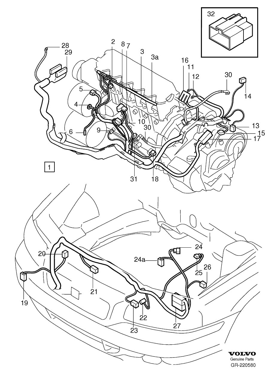 Diagram Cable harness engine for your 1995 Volvo