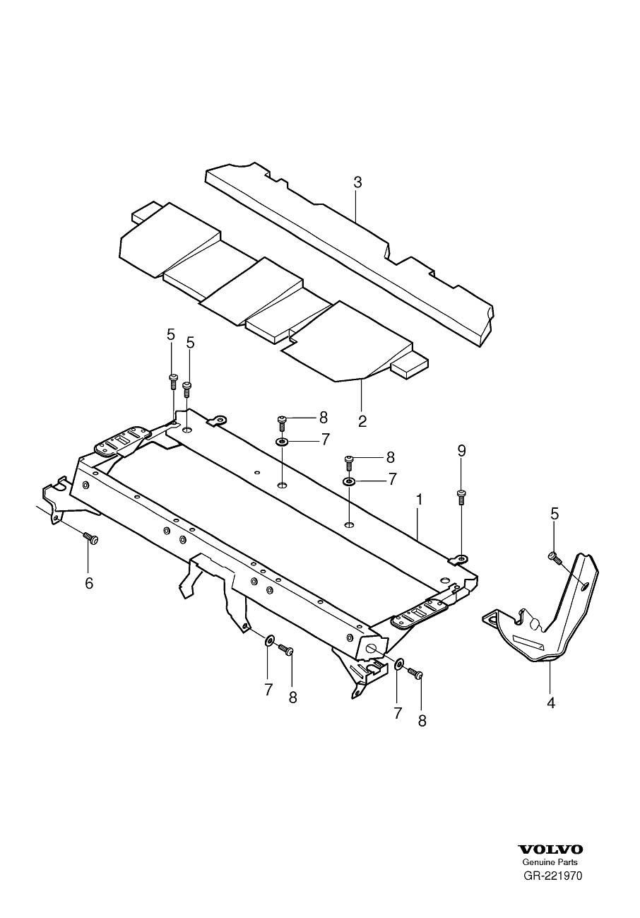 Diagram Base for rear seat for your Volvo