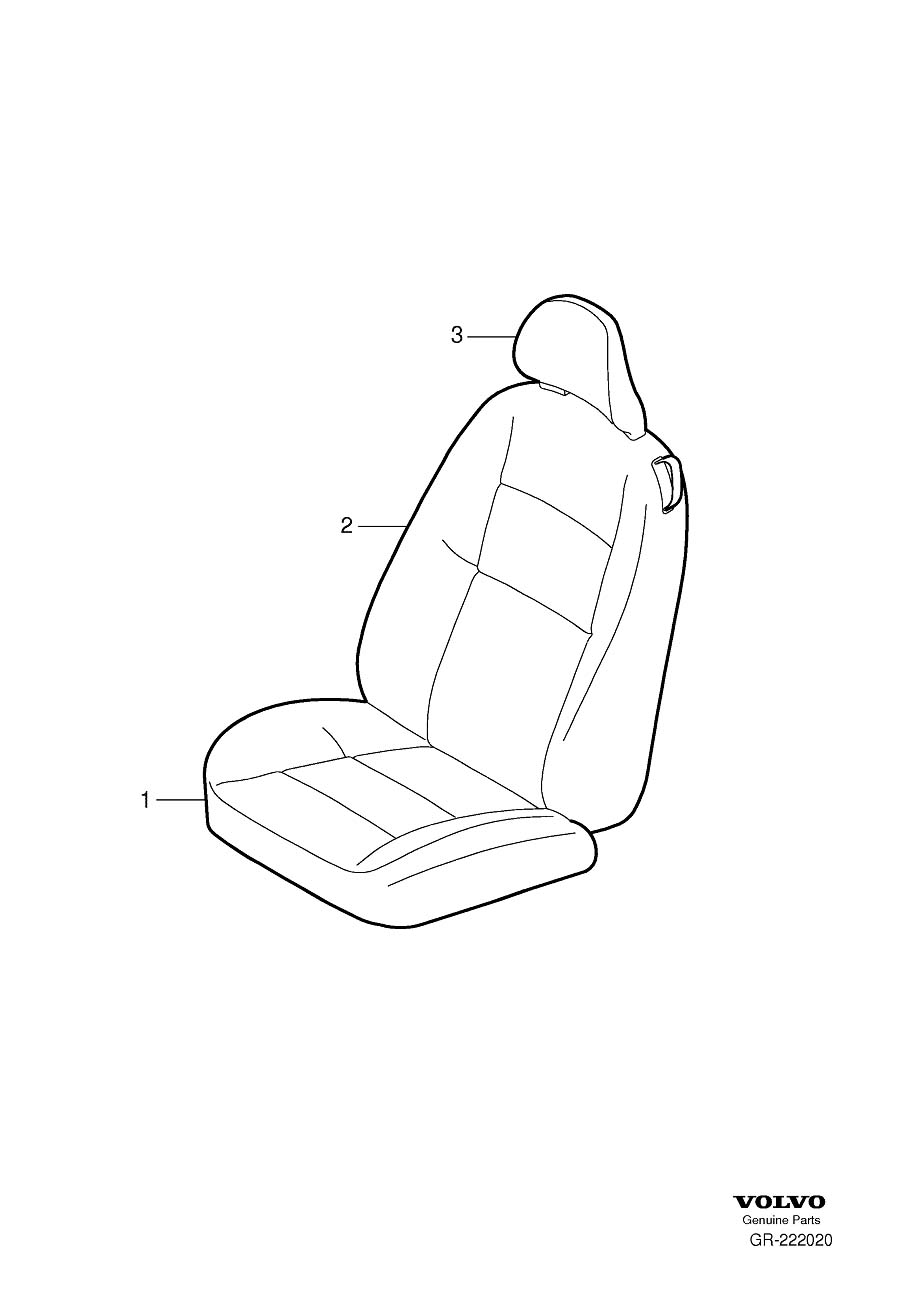 Diagram Upholstery front seat for your 2001 Volvo S40   