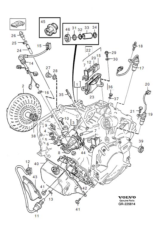 Diagram Transmission, automatic, gearbox, automatic for your Volvo