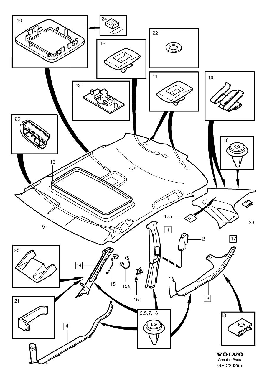 Diagram Side panel for your 2000 Volvo S80   