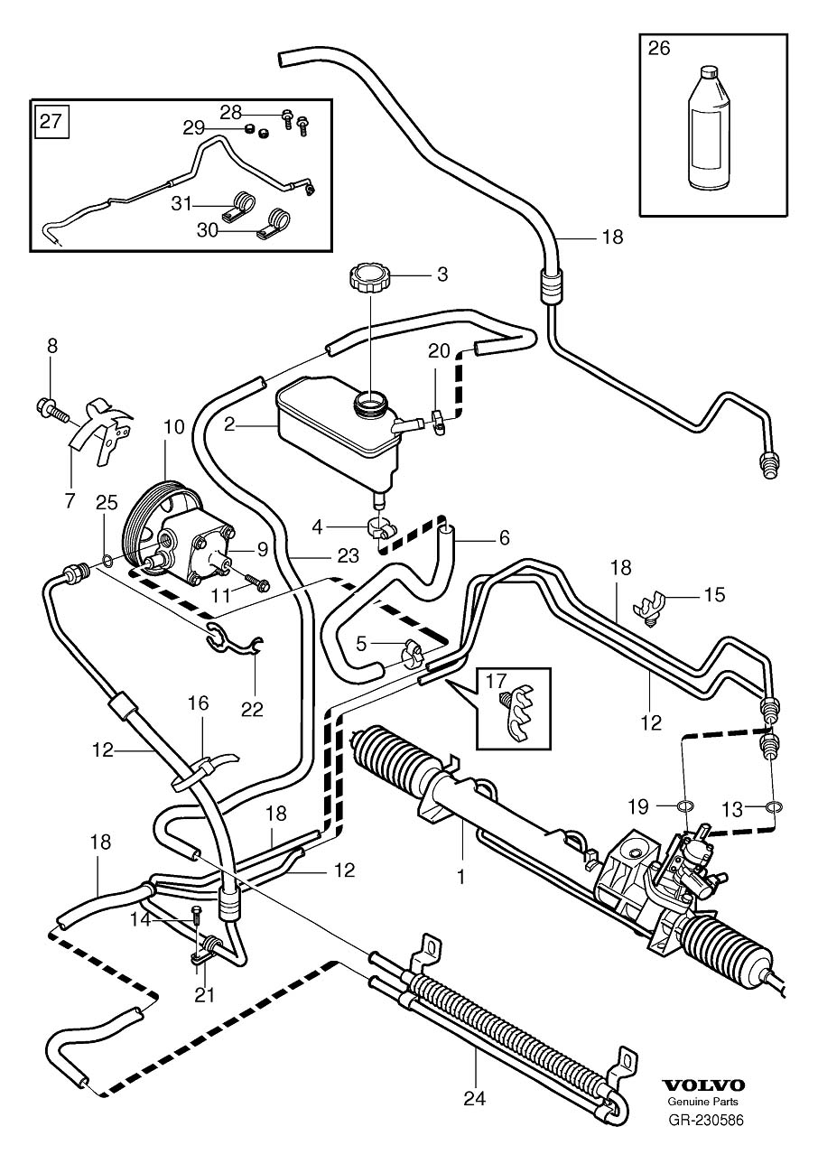 Diagram Pump, servo steering for your Volvo