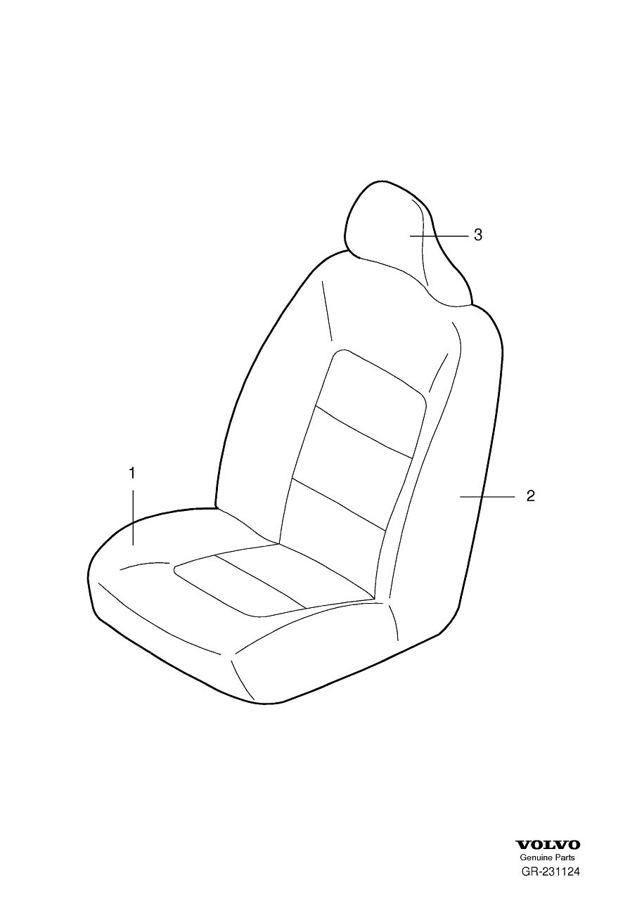 Diagram Upholstery front seat, upholstery frontseat for your Volvo S60 Cross Country  