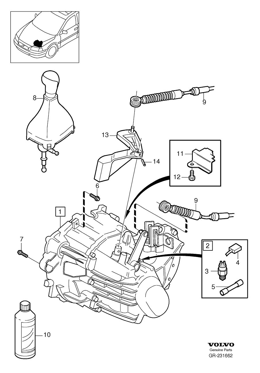 Diagram Gearbox, manual for your Volvo S40  