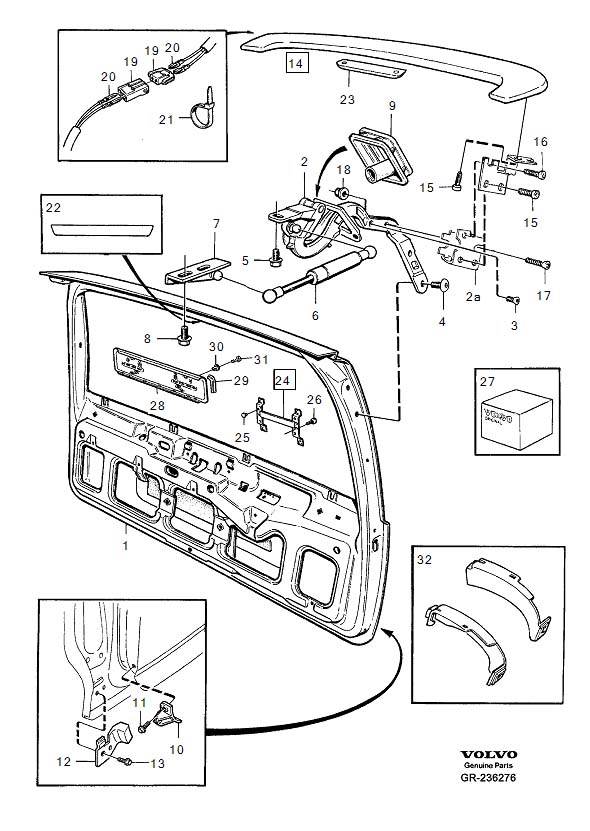 Diagram Tailgate for your 2014 Volvo XC60   