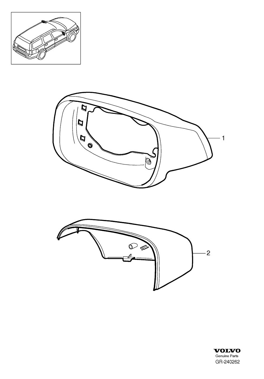 Diagram Rearview mirrors, door mirrors for your 2004 Volvo S40   