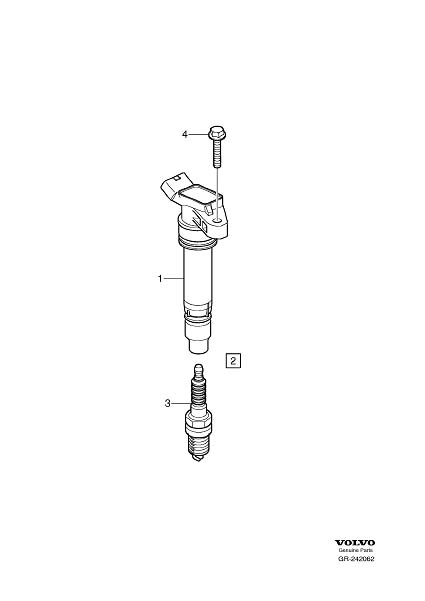 Diagram Ignition coil, spark plug, ignition cable for your 2008 Volvo V70   
