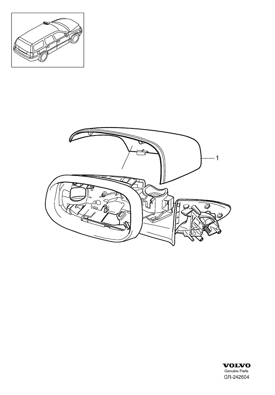 Diagram Door mirrors, rearview mirrors for your 2000 Volvo S40   