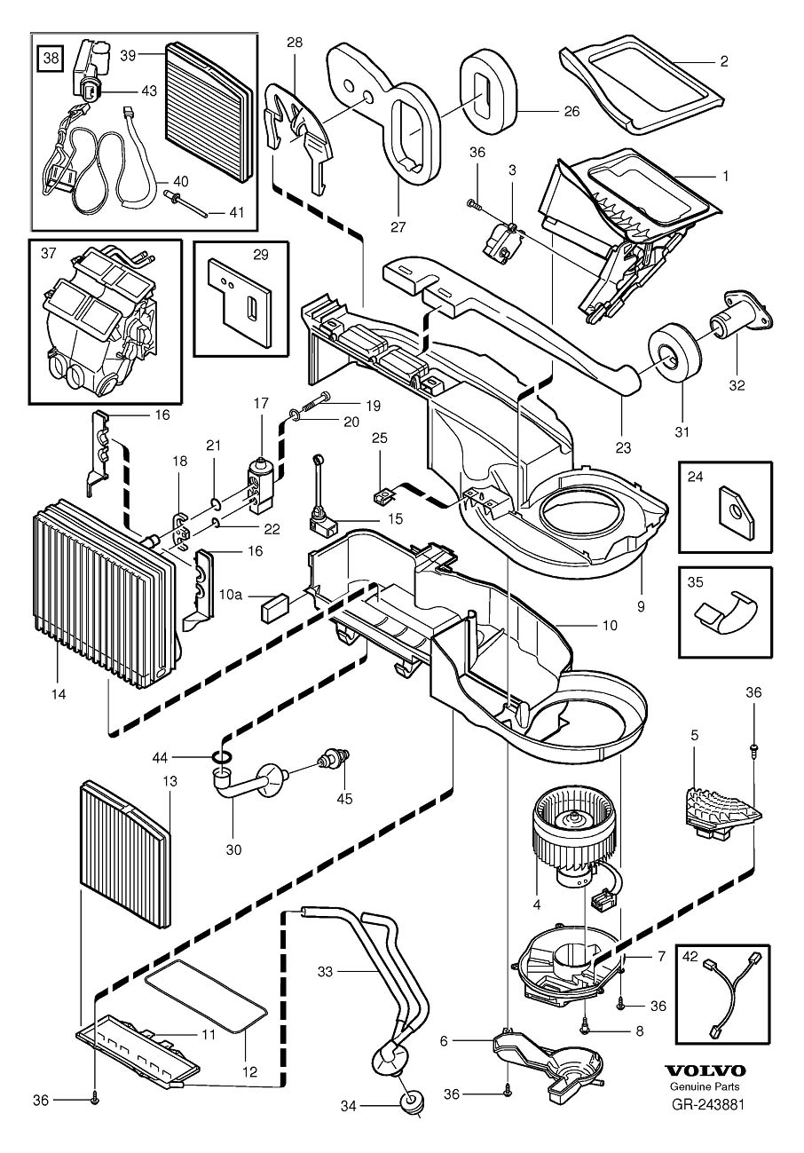Diagram Climate unit for your 2004 Volvo V70   