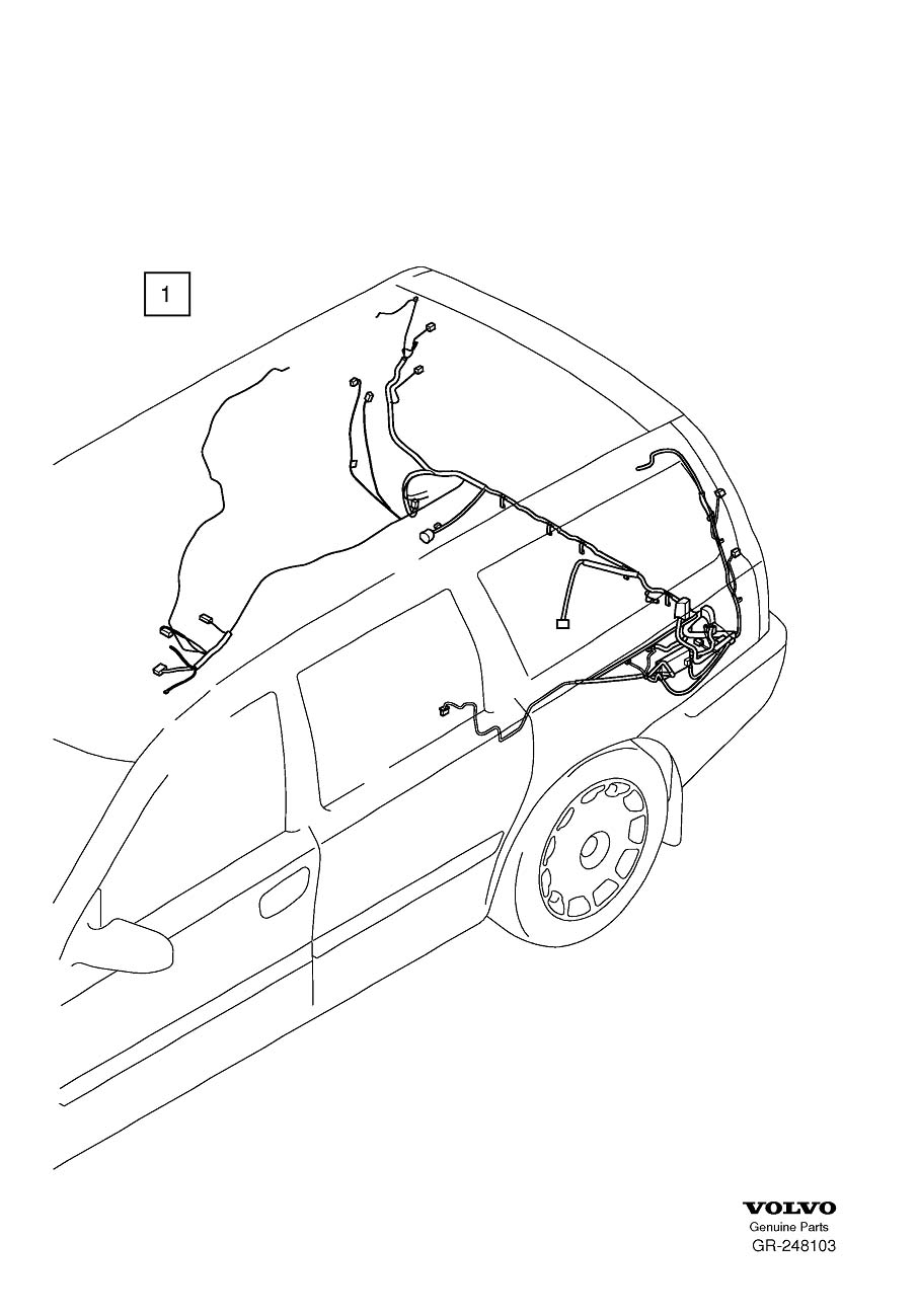 Diagram Cable harness, rear for your Volvo V70  