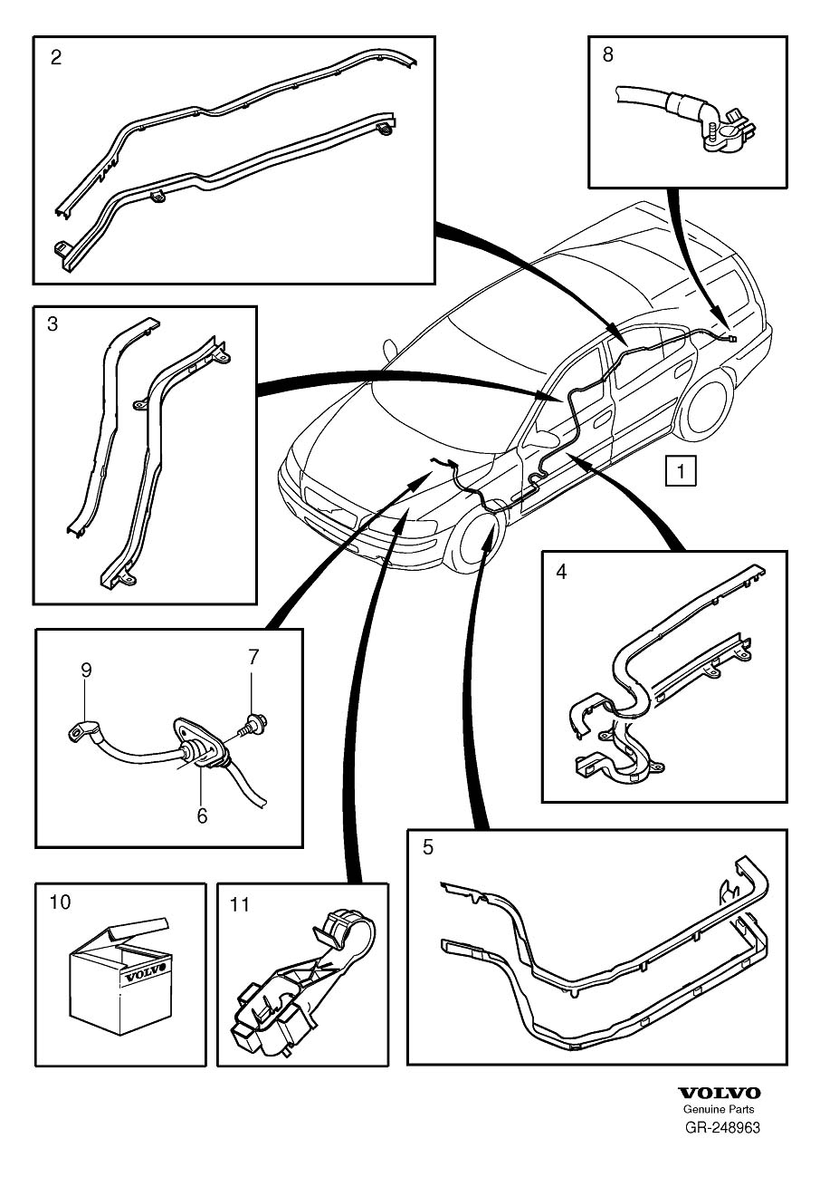 Diagram Cable harness, cable conduit for your 2003 Volvo S60   