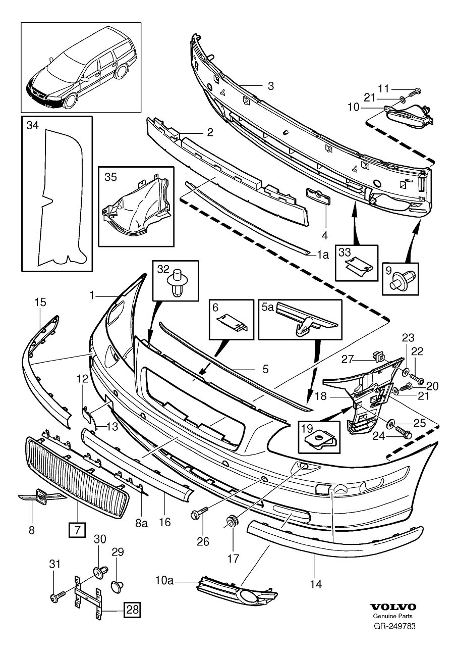 Diagram Front bumper for your 2024 Volvo XC60   