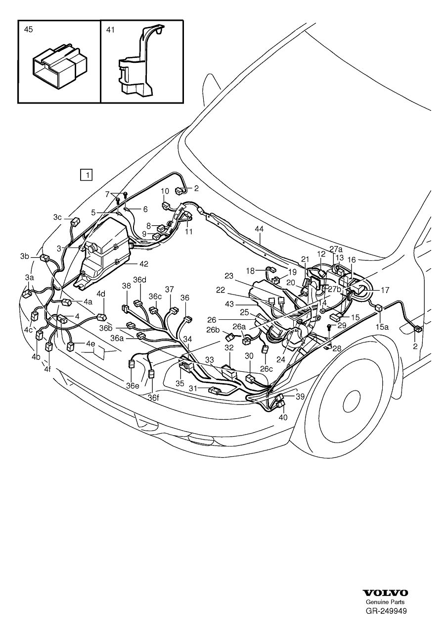 Diagram Cable harness, Cable harness engine compartment for your Volvo S60 Cross Country  