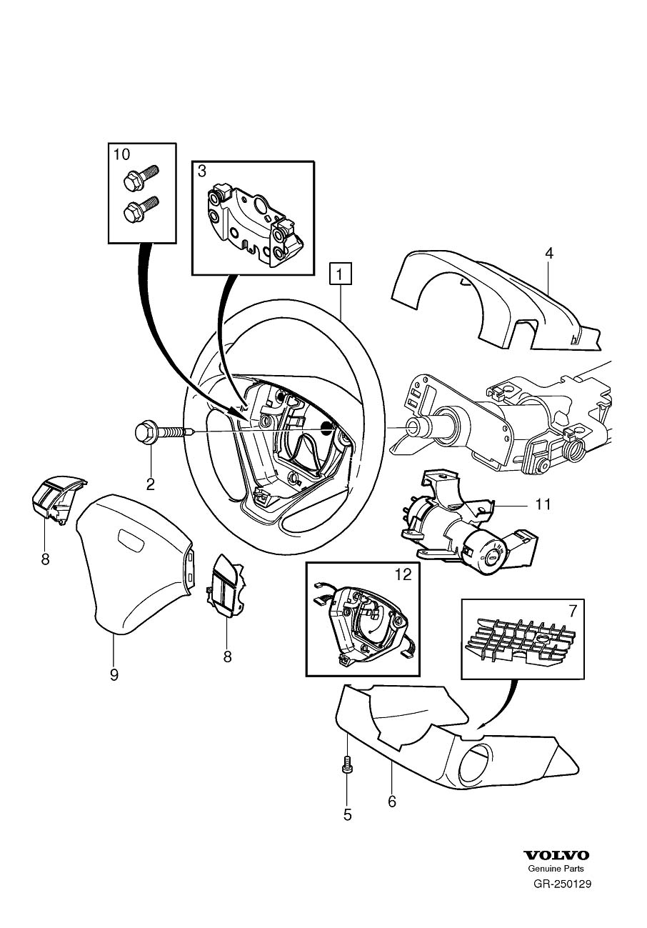 Diagram Steering wheel for your Volvo S60  