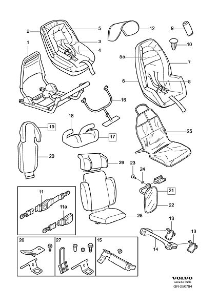 Diagram Child (safety) seat for your 1998 Volvo V70   