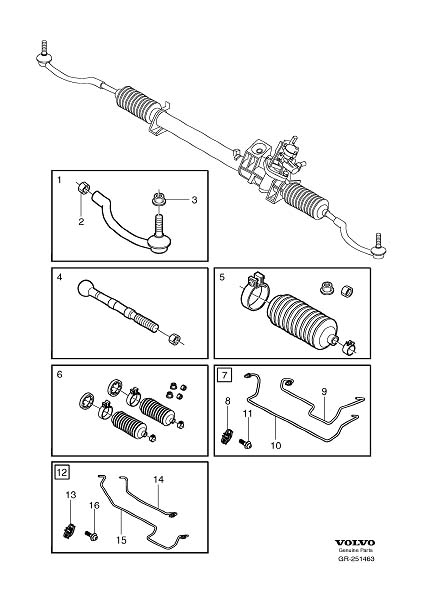 Diagram Service kits steering gear for your 2023 Volvo S60   