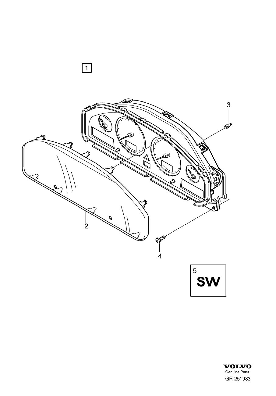 Diagram Combined instrument for your 2005 Volvo XC90   