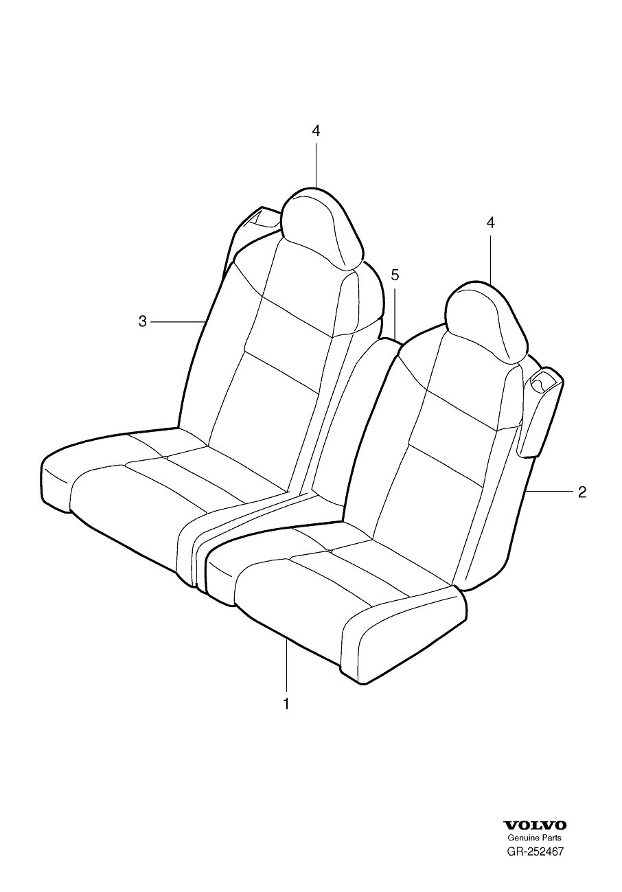 Diagram Upholstery rear seat for your Volvo