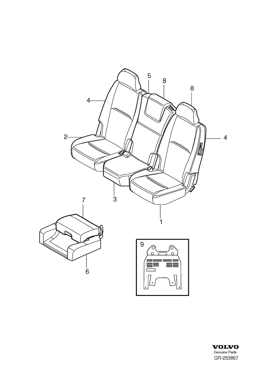 Diagram Upholstery rear seat for your 2005 Volvo XC90   