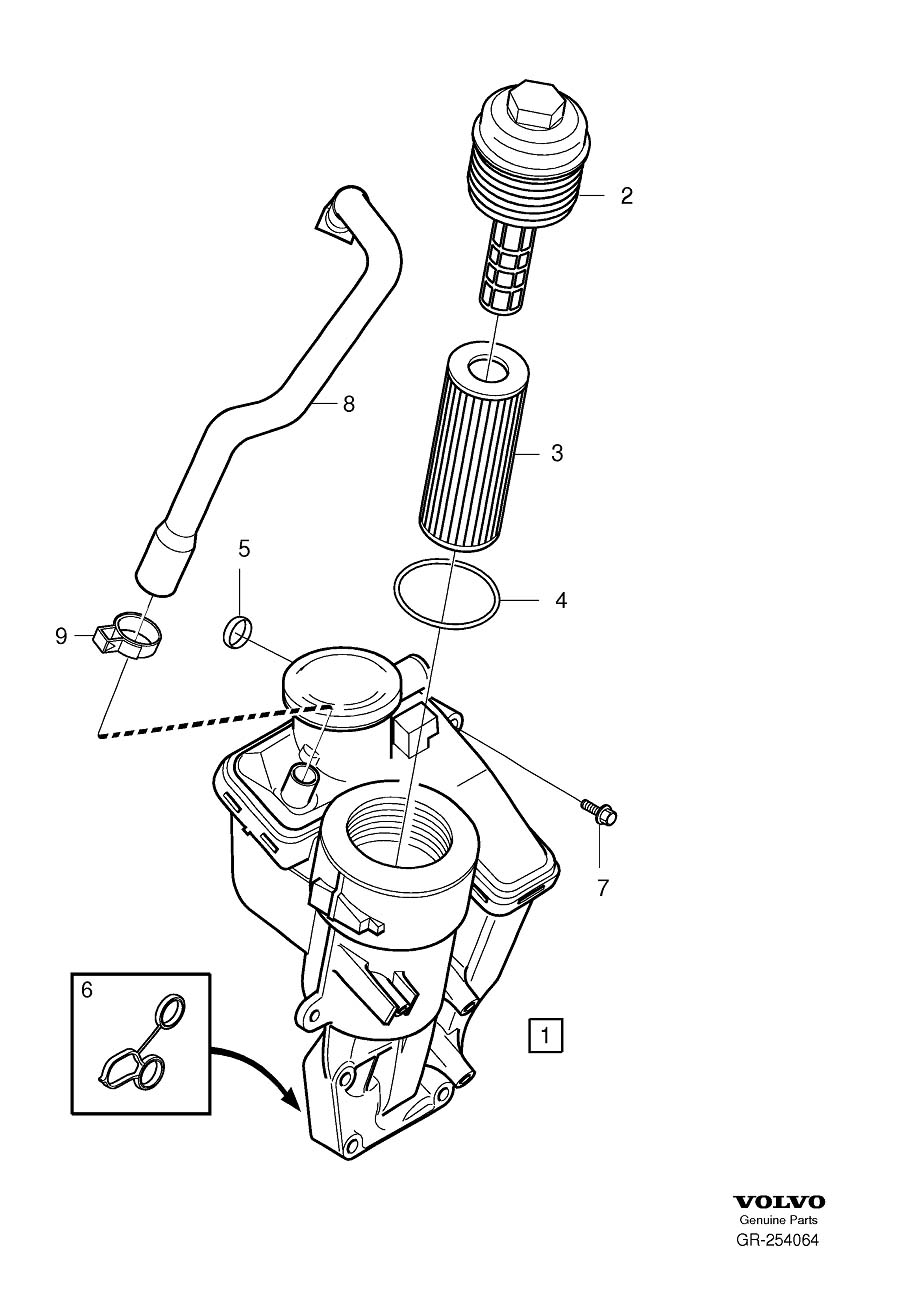 Diagram Oil filter for your 2008 Volvo C30   