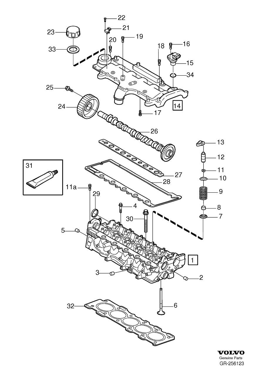 Diagram Cylinder head for your 2022 Volvo XC60   