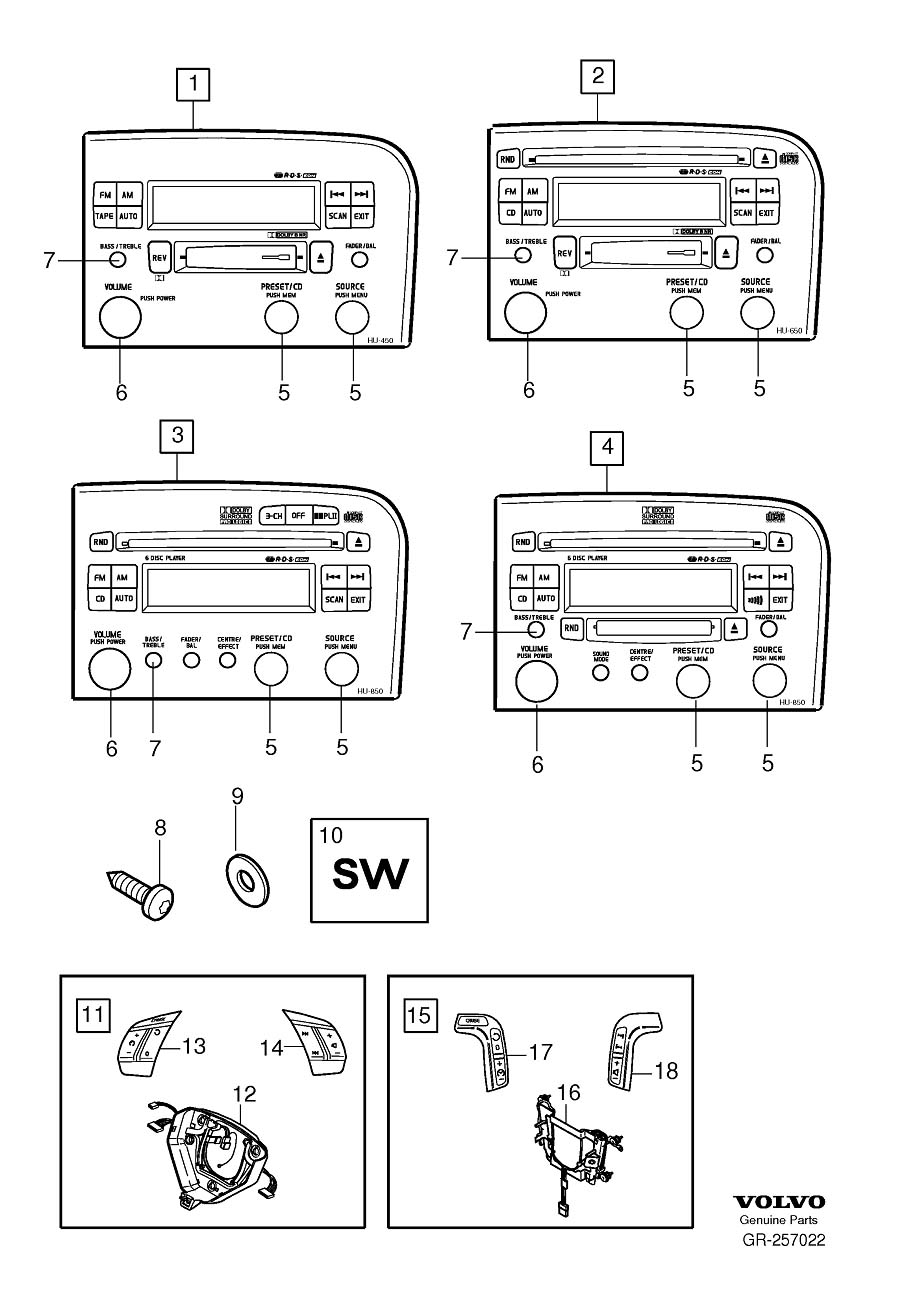 Diagram Audio, radio for your Volvo S80  
