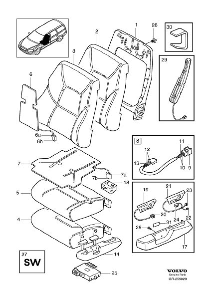 Diagram Frontseat, front seat for your 2003 Volvo S40   