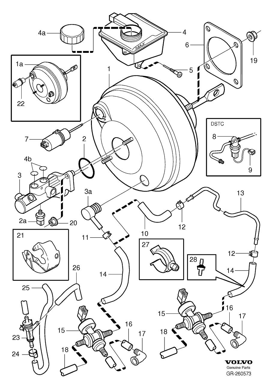 Diagram Master cylinder, servocylinder for your Volvo S60 Cross Country  