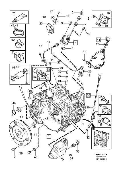 Diagram Gearbox, automatic, transmission, automatic for your Volvo S60  