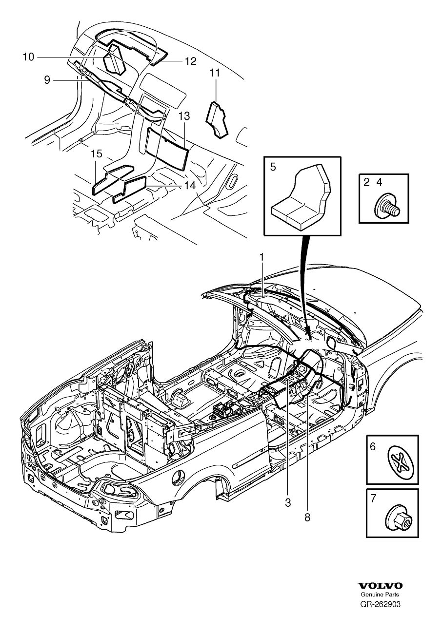 Diagram Insulation, passenger and cargo compartment for your 2021 Volvo XC60   