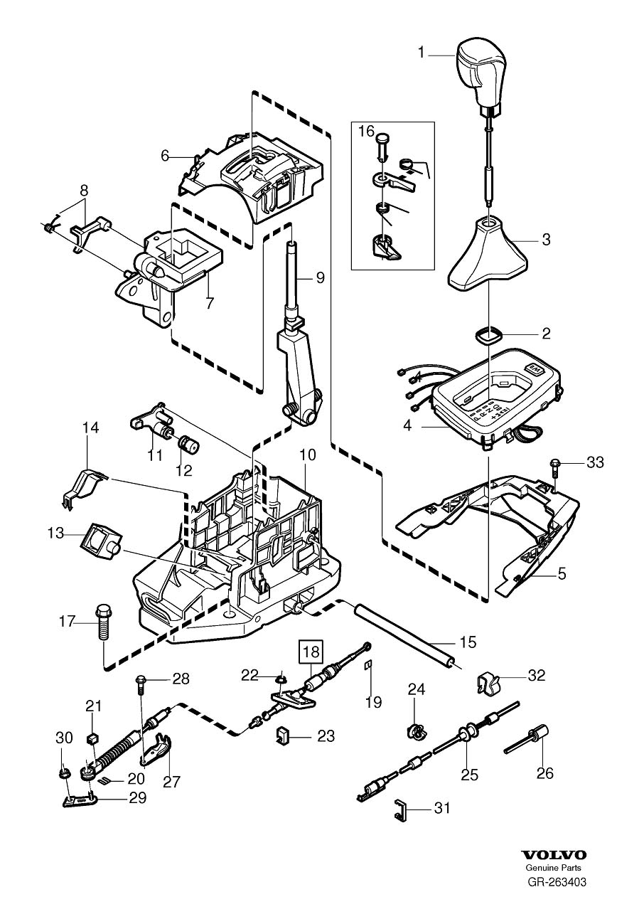 Diagram Gearshift, shift control for your 2004 Volvo S60   