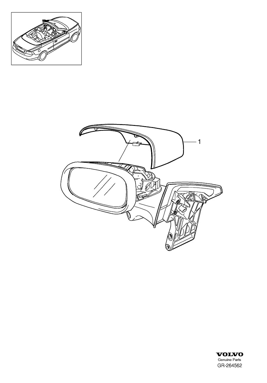 Diagram Cover external rear view mirror for your 2013 Volvo C70  2.5l 5 cylinder Turbo 