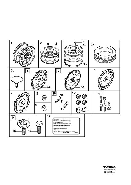 Diagram Wheel equipment for your Volvo V40  