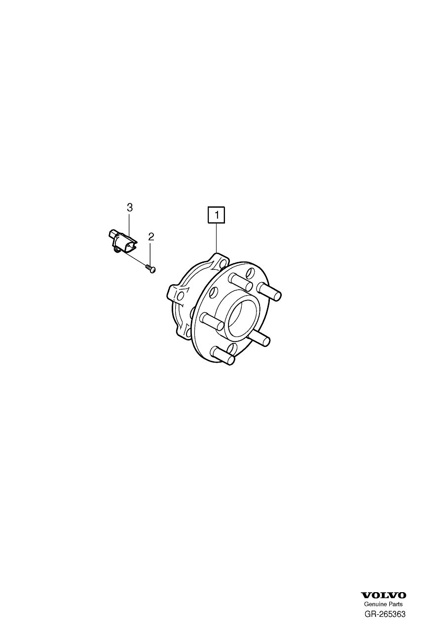 Diagram Hub and bearing rear for your 2000 Volvo V70   