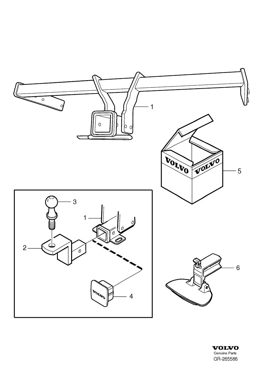 Diagram Towing hitch, detachable for your 1995 Volvo